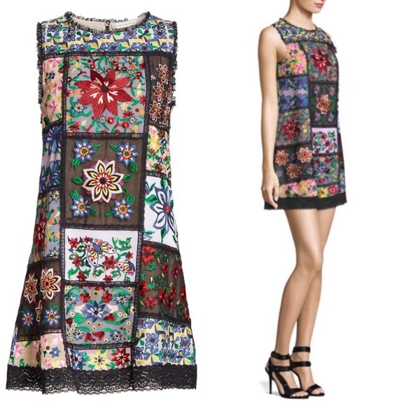 Alice + Olivia Marcelina Patchwork Tunic Dress - Picture 2 of 5